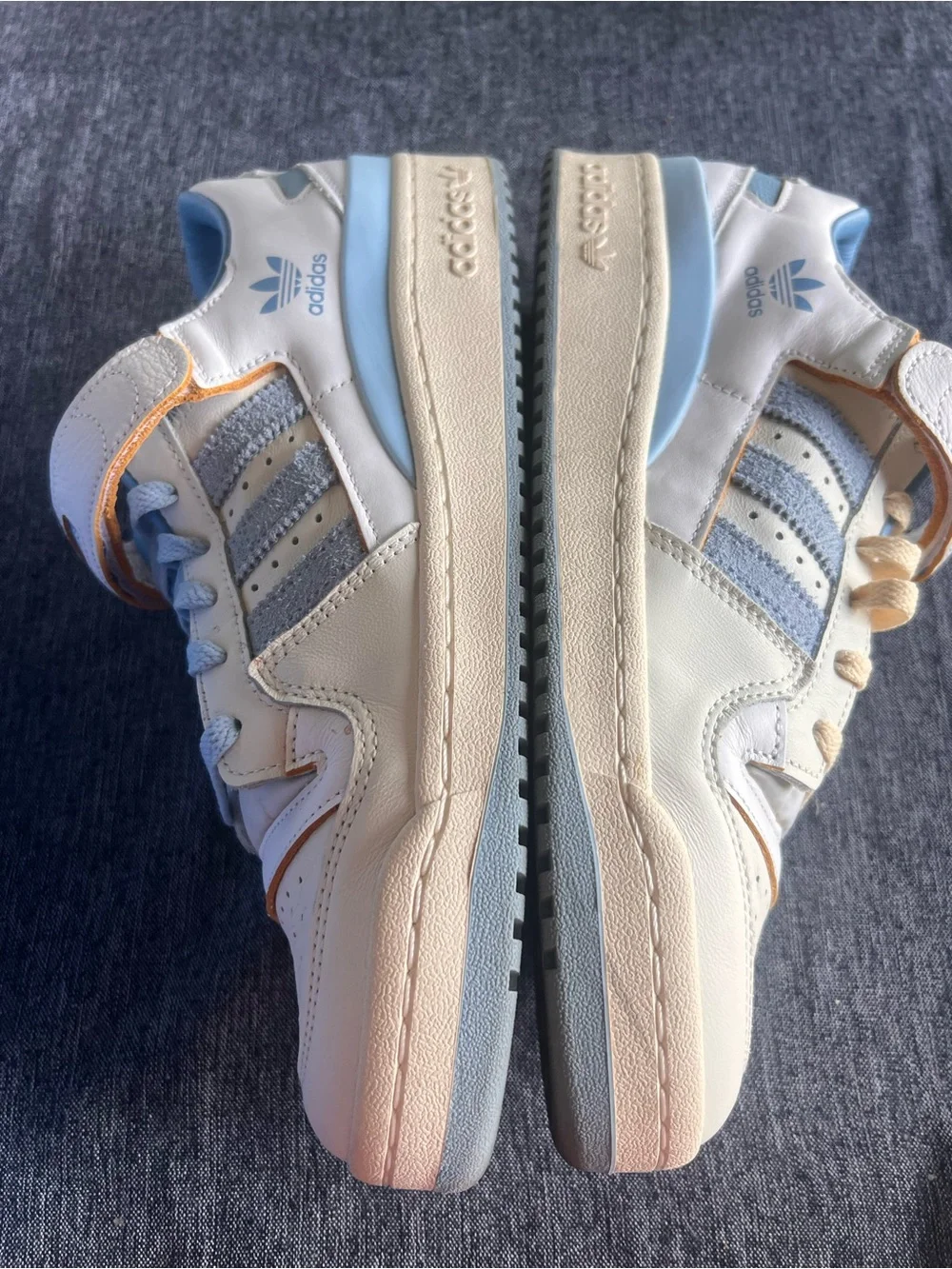 adidas Low-Top Sneakers in White and Light Blue
